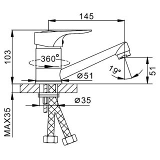 Смеситель для кухни Frap F4528-B хром